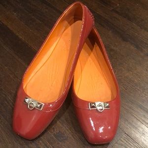 Hermes Liberty loafer patent leather flats,Size 40